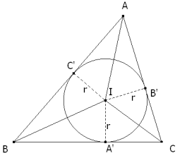 La distancia de un vértice al punto de contacto más próximo, dentro del triángulo es igual al semi-perímetro menos el lado del triángulo opuesto al vértice.