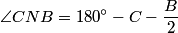 ángulos en el triángulo BCN