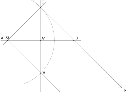 Si P es el punto del infinito de la recta BC